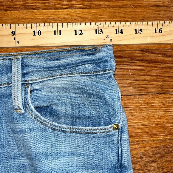 Frame Le High Straight Jeffrey Jean distressed ripped light wash size 25 preppy - Picture 5 of 12